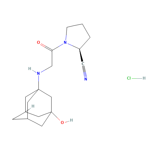 (2S)-1-[2-[(3-hydroxy-1-adamantyl)amino]acetyl]pyrrolidine-2-carbonitrile;hydrochloride (CAS: 924914-75-0) - Related Chemical Product