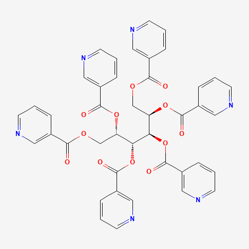 [(2R,3R,4R,5S)-2,3,4,5,6-pentakis(pyridine-3-carbonyloxy)hexyl] pyridine-3-carboxylate (CAS: 6184-06-1) - Chemical Structure and Molecular Formula 