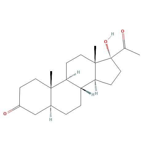 (5S,8R,9S,10S,13S,14S,17R)-17-acetyl-17-hydroxy-10,13-dimethyl-2,4,5,6,7,8,9,11,12,14,15,16-dodecahydro-1H-cyclopenta[a]phenanthren-3-one (CAS: 570-59-2) - Related Chemical Product