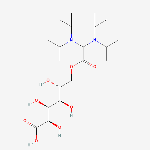 (2R,3S,4R,5R)-6-[2,2-bis[di(propan-2-yl)amino]acetyl]oxy-2,3,4,5-tetrahydroxyhexanoic acid (CAS: 13149-69-4) - Chemical Structure and Molecular Formula 