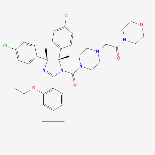 2-[4-[(4R,5S)-2-(4-tert-butyl-2-ethoxyphenyl)-4,5-bis(4-chlorophenyl)-4,5-dimethylimidazole-1-carbonyl]piperazin-1-yl]-1-morpholin-4-ylethanone (CAS: 939983-14-9) - Related Chemical Product