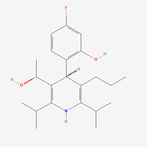 5-fluoro-2-[(4R)-3-[(1R)-1-hydroxyethyl]-2,6-di(propan-2-yl)-5-propyl-1,4-dihydropyridin-4-yl]phenol (CAS: 202917-17-7) - Related Chemical Product