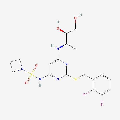 N-[2-[(2,3-difluorophenyl)methylsulfanyl]-6-[[(2R,3R)-3,4-dihydroxybutan-2-yl]amino]pyrimidin-4-yl]azetidine-1-sulfonamide (CAS: 1204707-71-0) - Related Chemical Product