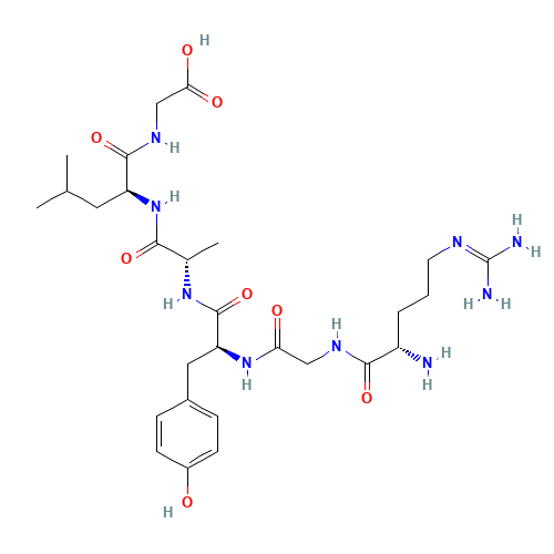 2-[[(2S)-2-[[(2S)-2-[[(2S)-2-[[2-[[(2S)-2-amino-5-(diaminomethylideneamino)pentanoyl]amino]acetyl]amino]-3-(4-hydroxyphenyl)propanoyl]amino]propanoyl]amino]-4-methylpentanoyl]amino]acetic acid (CAS: 59587-24-5) - Related Chemical Product