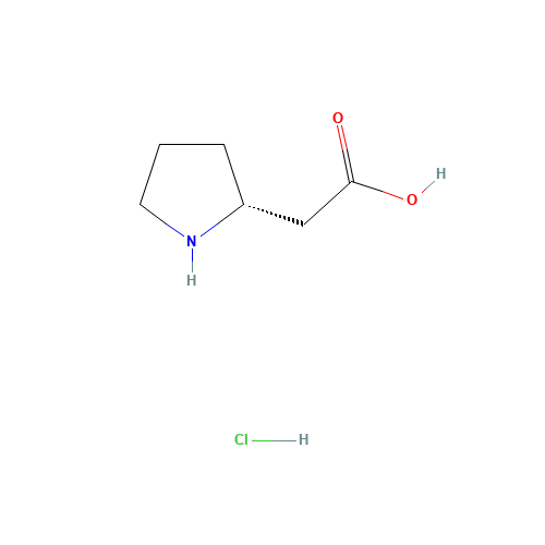 2-[(2R)-pyrrolidin-2-yl]acetic acid;hydrochloride (CAS: 439918-59-9) - Chemical Structure and Molecular Formula 