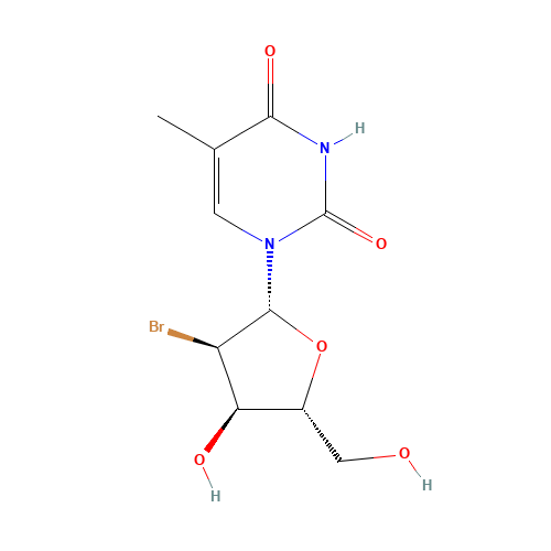1-[(2R,3R,4R,5R)-3-bromo-4-hydroxy-5-(hydroxymethyl)oxolan-2-yl]-5-methylpyrimidine-2,4-dione (CAS: 95585-76-5) - Related Chemical Product