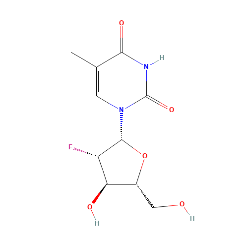 1-[(2R,3S,4R,5R)-3-fluoro-4-hydroxy-5-(hydroxymethyl)oxolan-2-yl]-5-methylpyrimidine-2,4-dione (CAS: 69256-17-3) - Related Chemical Product