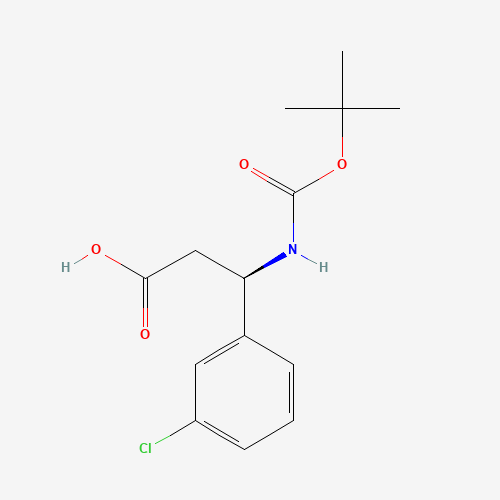 (3R)-3-(3-chlorophenyl)-3-[(2-methylpropan-2-yl)oxycarbonylamino]propanoic acid (CAS: 500789-06-0) - Related Chemical Product