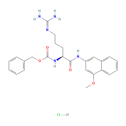 benzyl N-[(2S)-5-(diaminomethylideneamino)-1-[(4-methoxynaphthalen-2-yl)amino]-1-oxopentan-2-yl]carbamate;hydrochloride (CAS: 78117-09-6) - Related Chemical Product