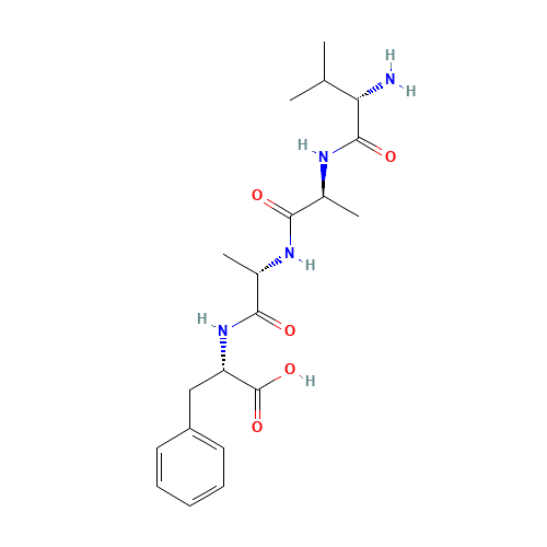 (2S)-2-[[(2S)-2-[[(2S)-2-[[(2S)-2-amino-3-methylbutanoyl]amino]propanoyl]amino]propanoyl]amino]-3-phenylpropanoic acid (CAS: 21957-32-4) - Chemical Structure and Molecular Formula 