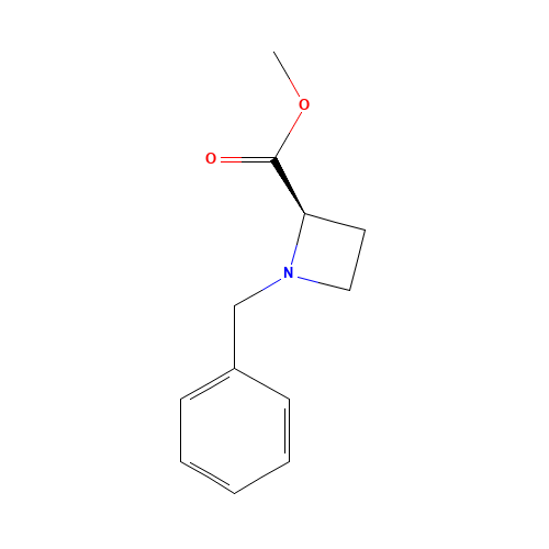 methyl (2R)-1-benzylazetidine-2-carboxylate (CAS: 205443-23-8) - Chemical Structure and Molecular Formula 