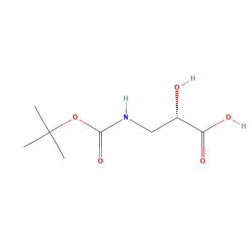 (2S)-2-hydroxy-3-[(2-methylpropan-2-yl)oxycarbonylamino]propanoic acid (CAS: 52558-24-4) - Chemical Structure and Molecular Formula 