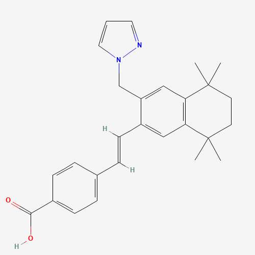 4-[(E)-2-[5,5,8,8-tetramethyl-3-(pyrazol-1-ylmethyl)-6,7-dihydronaphthalen-2-yl]ethenyl]benzoic acid (CAS: 410528-02-8) - Related Chemical Product