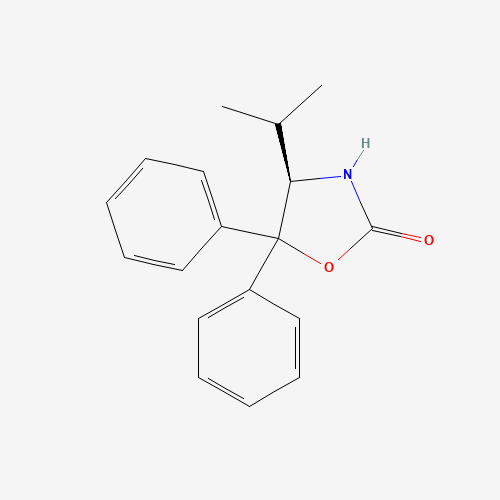 (4R)-5,5-diphenyl-4-propan-2-yl-1,3-oxazolidin-2-one (CAS: 191090-32-1) - Chemical Structure and Molecular Formula 