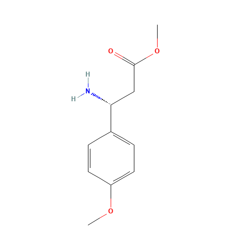 methyl (3R)-3-amino-3-(4-methoxyphenyl)propanoate (CAS: 131791-82-7) - Chemical Structure and Molecular Formula 