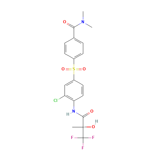 4-[3-chloro-4-[[(2R)-3,3,3-trifluoro-2-hydroxy-2-methylpropanoyl]amino]phenyl]sulfonyl-N,N-dimethylbenzamide (CAS: 252017-04-2) - Related Chemical Product