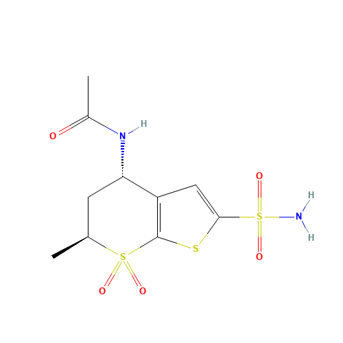 N-[(4S,6S)-6-methyl-7,7-dioxo-2-sulfamoyl-5,6-dihydro-4H-thieno[2,3-b]thiopyran-4-yl]acetamide (CAS: 147200-03-1) - Related Chemical Product