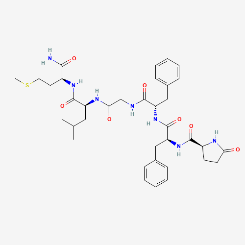 (2S)-N-[(2S)-1-[[(2S)-1-[[2-[[(2S)-1-[[(2S)-1-amino-4-methylsulfanyl-1-oxobutan-2-yl]amino]-4-methyl-1-oxopentan-2-yl]amino]-2-oxoethyl]amino]-1-oxo-3-phenylpropan-2-yl]amino]-1-oxo-3-phenylpropan-2-yl]-5-oxopyrrolidine-2-carboxamide (CAS: 61123-13-5) - Related Chemical Product