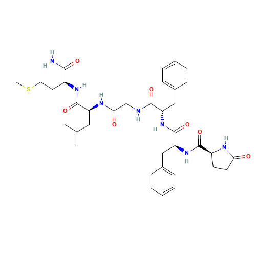 (2S)-N-[(2S)-1-[[(2S)-1-[[2-[[(2S)-1-[[(2S)-1-amino-4-methylsulfanyl-1-oxobutan-2-yl]amino]-4-methyl-1-oxopentan-2-yl]amino]-2-oxoethyl]amino]-1-oxo-3-phenylpropan-2-yl]amino]-1-oxo-3-phenylpropan-2-yl]-5-oxopyrrolidine-2-carboxamide (CAS: 61123-13-5) - Related Chemical Product