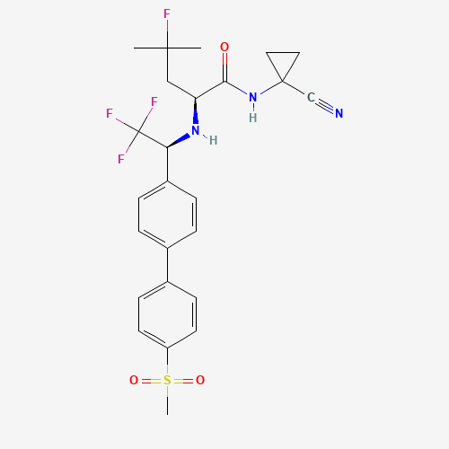 (2S)-N-(1-cyanocyclopropyl)-4-fluoro-4-methyl-2-[[(1S)-2,2,2-trifluoro-1-[4-(4-methylsulfonylphenyl)phenyl]ethyl]amino]pentanamide (CAS: 603139-19-1) - Related Chemical Product