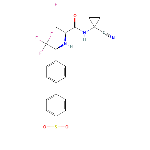 (2S)-N-(1-cyanocyclopropyl)-4-fluoro-4-methyl-2-[[(1S)-2,2,2-trifluoro-1-[4-(4-methylsulfonylphenyl)phenyl]ethyl]amino]pentanamide (CAS: 603139-19-1) - Related Chemical Product