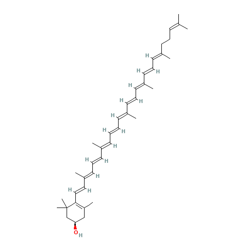 (1R)-4-[(1E,3E,5E,7E,9E,11E,13E,15E,17E,19E)-3,7,12,16,20,24-hexamethylpentacosa-1,3,5,7,9,11,13,15,17,19,23-undecaenyl]-3,5,5-trimethylcyclohex-3-en-1-ol (CAS: 3763-55-1) - Related Chemical Product