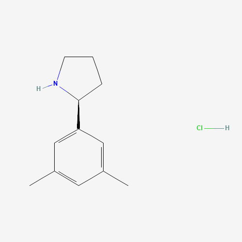 (2S)-2-(3,5-dimethylphenyl)pyrrolidine;hydrochloride (CAS: 1245649-28-8) - Chemical Structure and Molecular Formula 