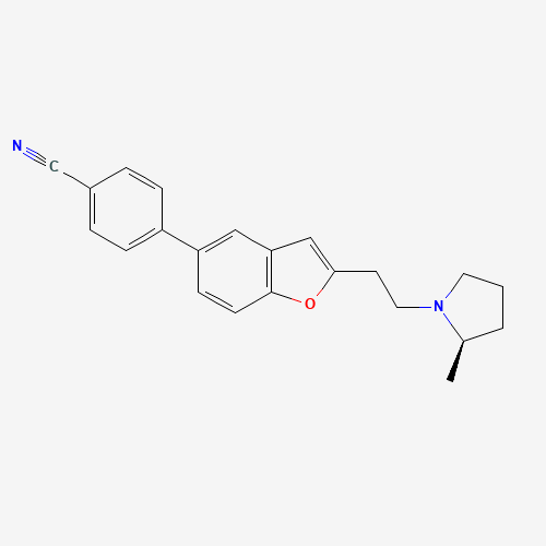 4-[2-[2-[(2R)-2-methylpyrrolidin-1-yl]ethyl]-1-benzofuran-5-yl]benzonitrile (CAS: 460746-46-7) - Related Chemical Product