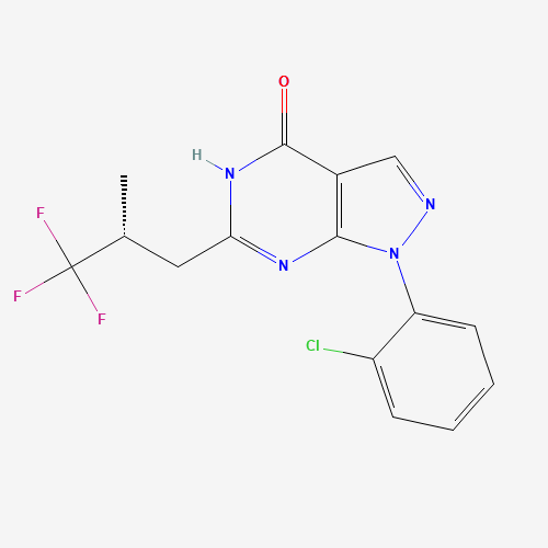 1-(2-chlorophenyl)-6-[(2R)-3,3,3-trifluoro-2-methylpropyl]-2H-pyrazolo[3,4-d]pyrimidin-4-one (CAS: 794568-92-6) - Related Chemical Product