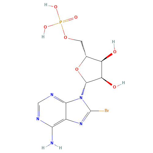 [(2R,3S,4R,5R)-5-(6-amino-8-bromopurin-9-yl)-3,4-dihydroxyoxolan-2-yl]methyl dihydrogen phosphate (CAS: 23567-96-6) - Related Chemical Product