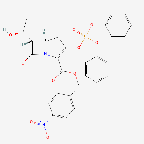 (4-nitrophenyl)methyl (5R,6S)-3-diphenoxyphosphoryloxy-6-[(1R)-1-hydroxyethyl]-7-oxo-1-azabicyclo[3.2.0]hept-2-ene-2-carboxylate (CAS: 75321-08-3) - Related Chemical Product