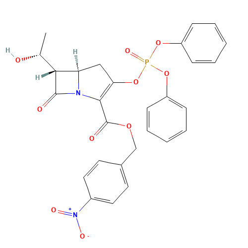 (4-nitrophenyl)methyl (5R,6S)-3-diphenoxyphosphoryloxy-6-[(1R)-1-hydroxyethyl]-7-oxo-1-azabicyclo[3.2.0]hept-2-ene-2-carboxylate (CAS: 75321-08-3) - Related Chemical Product