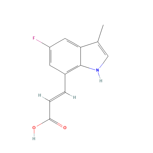 (E)-3-(5-fluoro-3-methyl-1H-indol-7-yl)prop-2-enoic acid (CAS: 882999-50-0) - Related Chemical Product