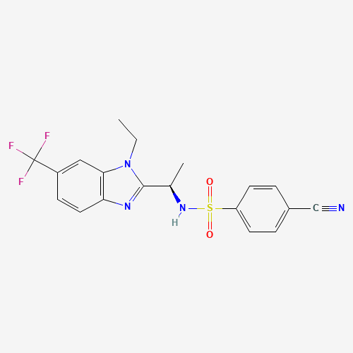 4-cyano-N-[(1R)-1-[1-ethyl-6-(trifluoromethyl)benzimidazol-2-yl]ethyl]benzenesulfonamide (CAS: 1025506-51-7) - Related Chemical Product