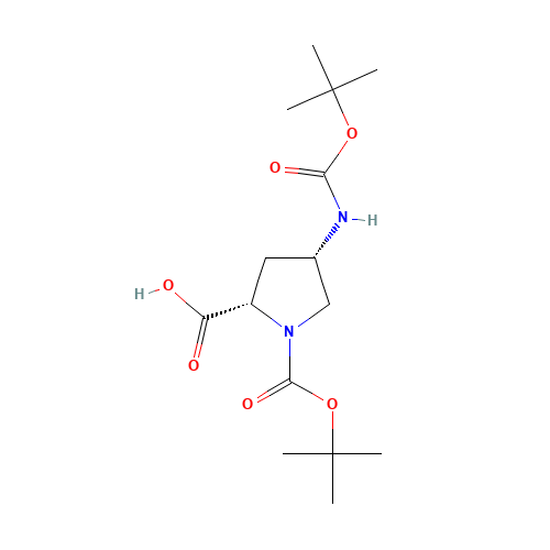 (2S,4S)-1-[(2-methylpropan-2-yl)oxycarbonyl]-4-[(2-methylpropan-2-yl)oxycarbonylamino]pyrrolidine-2-carboxylic acid (CAS: 254881-69-1) - Related Chemical Product