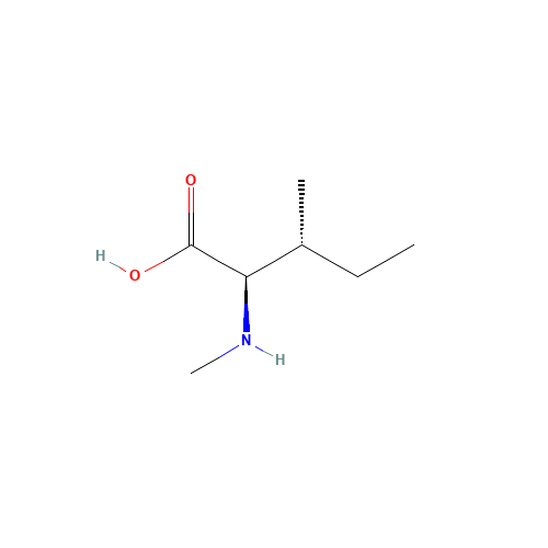 (2R,3R)-3-methyl-2-(methylamino)pentanoic acid (CAS: 39554-61-5) - Chemical Structure and Molecular Formula 