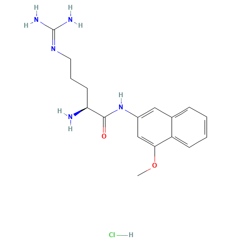 (2S)-2-amino-5-(diaminomethylideneamino)-N-(4-methoxynaphthalen-2-yl)pentanamide;hydrochloride (CAS: 61876-75-3) - Chemical Structure and Molecular Formula 