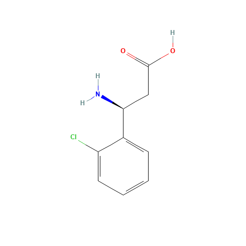 (3S)-3-amino-3-(2-chlorophenyl)propanoic acid (CAS: 763922-37-8) - Chemical Structure and Molecular Formula 