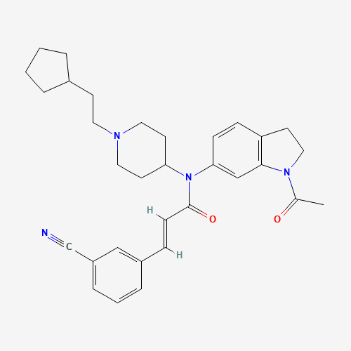 (E)-N-(1-acetyl-2,3-dihydroindol-6-yl)-3-(3-cyanophenyl)-N-[1-(2-cyclopentylethyl)piperidin-4-yl]prop-2-enamide (CAS: 683746-68-1) - Related Chemical Product