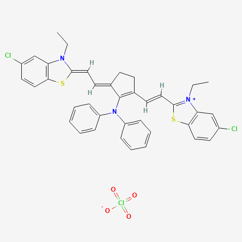 N-[(5E)-2-[(E)-2-(5-chloro-3-ethyl-1,3-benzothiazol-3-ium-2-yl)ethenyl]-5-[(2Z)-2-(5-chloro-3-ethyl-1,3-benzothiazol-2-ylidene)ethylidene]cyclopenten-1-yl]-N-phenylaniline;perchlorate (CAS: 53655-17-7) - Related Chemical Product