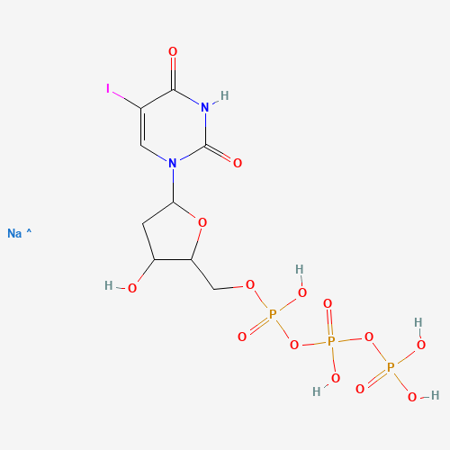 sodium;[[[(2R,3S,4R,5R)-3,4-dihydroxy-5-(5-iodo-2,4-dioxopyrimidin-1-yl)oxolan-2-yl]methoxy-hydroxyphosphoryl]oxy-hydroxyphosphoryl] hydrogen phosphate (CAS: 73431-55-7) - Related Chemical Product