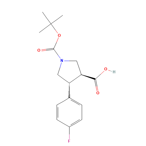 (3S,4R)-4-(4-fluorophenyl)-1-[(2-methylpropan-2-yl)oxycarbonyl]pyrrolidine-3-carboxylic acid (CAS: 1002732-10-6) - Related Chemical Product