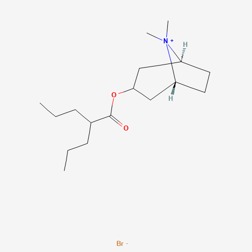 [(1R,5S)-8,8-dimethyl-8-azoniabicyclo[3.2.1]octan-3-yl] 2-propylpentanoate;bromide (CAS: 80-50-2) - Related Chemical Product