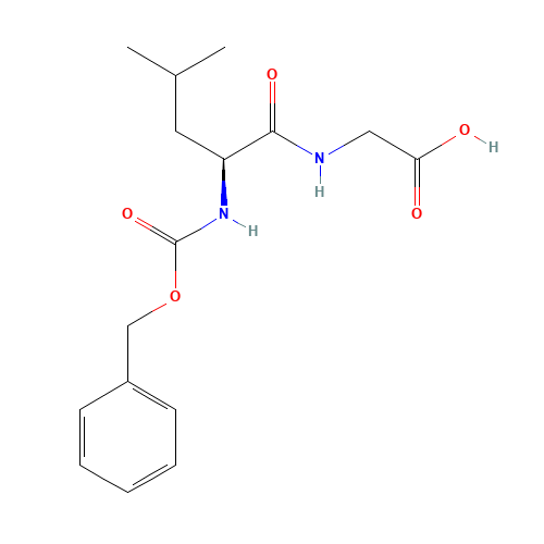 2-[[(2S)-4-methyl-2-(phenylmethoxycarbonylamino)pentanoyl]amino]acetic acid (CAS: 2706-38-9) - Chemical Structure and Molecular Formula 