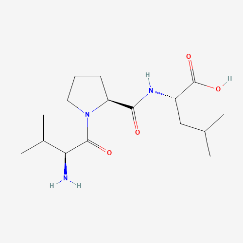 (2S)-2-[[(2S)-1-[(2S)-2-amino-3-methylbutanoyl]pyrrolidine-2-carbonyl]amino]-4-methylpentanoic acid (CAS: 90614-49-6) - Chemical Structure and Molecular Formula 