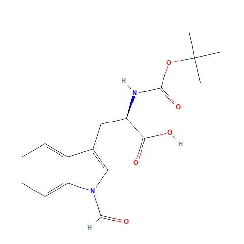 (2R)-3-(1-formylindol-3-yl)-2-[(2-methylpropan-2-yl)oxycarbonylamino]propanoic acid (CAS: 64905-10-8) - Related Chemical Product