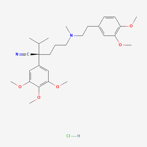 (2R)-5-[2-(3,4-dimethoxyphenyl)ethyl-methylamino]-2-propan-2-yl-2-(3,4,5-trimethoxyphenyl)pentanenitrile;hydrochloride (CAS: 36622-40-9) - Related Chemical Product