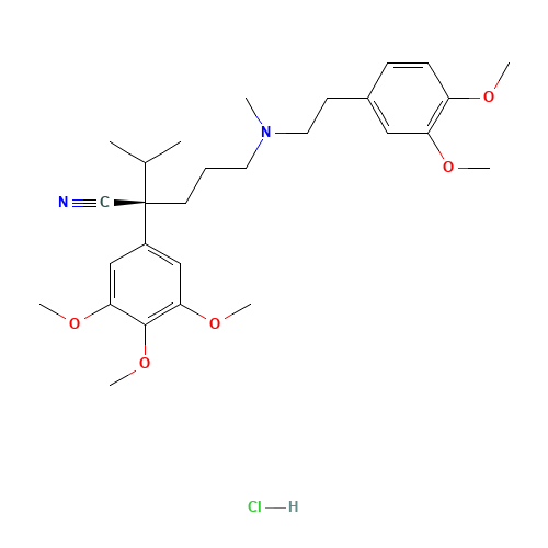 (2R)-5-[2-(3,4-dimethoxyphenyl)ethyl-methylamino]-2-propan-2-yl-2-(3,4,5-trimethoxyphenyl)pentanenitrile;hydrochloride (CAS: 36622-40-9) - Related Chemical Product