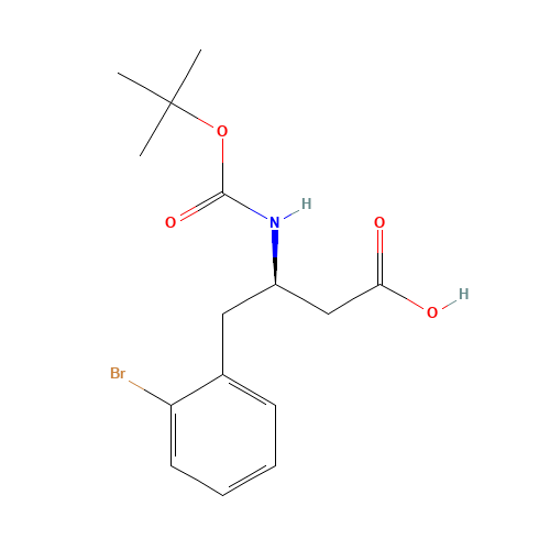 (3R)-4-(2-bromophenyl)-3-[(2-methylpropan-2-yl)oxycarbonylamino]butanoic acid (CAS: 765263-36-3) - Related Chemical Product