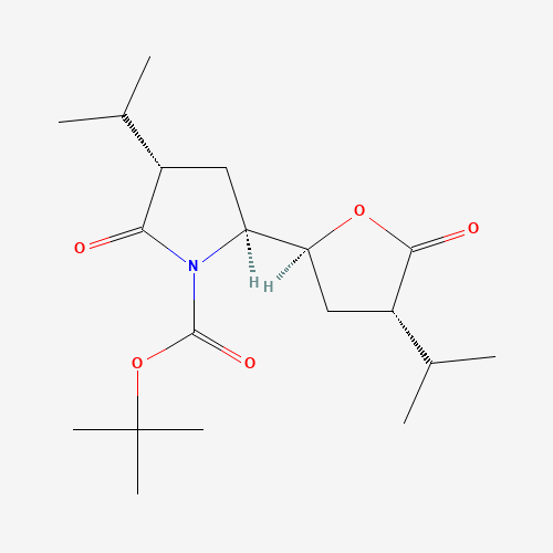 tert-butyl (3S,5S)-2-oxo-5-[(2S,4S)-5-oxo-4-propan-2-yloxolan-2-yl]-3-propan-2-ylpyrrolidine-1-carboxylate (CAS: 934841-17-5) - Related Chemical Product